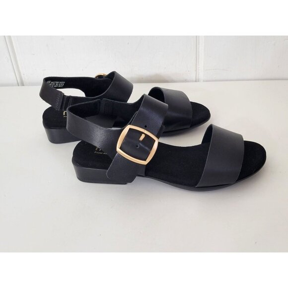 Munro Perfect Fit Cleo Black Leather Sandals Size 6 1/2 WW Like New - Picture 4 of 8